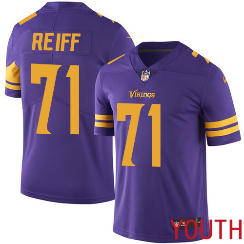 Minnesota Vikings #71 Limited Riley Reiff Purple Nike NFL Youth Jersey Rush Vapor Untouchable->youth nfl jersey->Youth Jersey